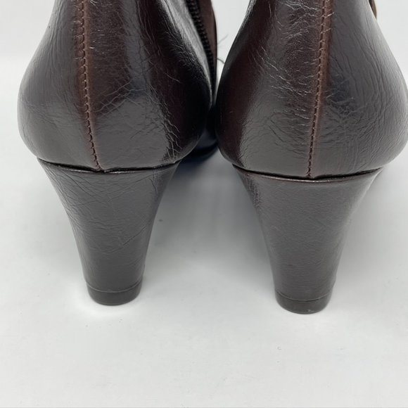 Aerosoles Womens Brown Vegan Leather Side Zip Bootie Size 7 - Picture 8 of 13
